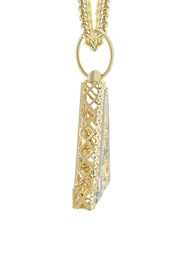 Diamond 10K Yellow Gold Letter "A" Necklace | Appx. 14 Grams