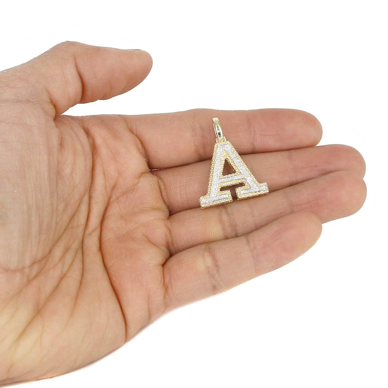 Diamond 10K Yellow Gold Letter "A" Necklace | Appx. 14 Grams
