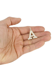 Diamond 10K Yellow Gold Letter "A" Necklace | Appx. 14 Grams