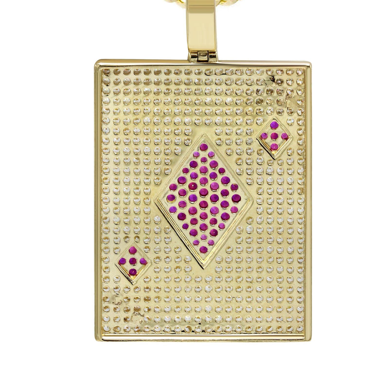 10K Yellow Gold Ace Of Spades Necklace | Appx. 24 Grams