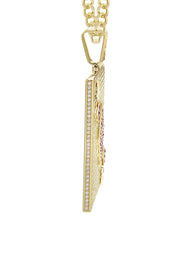10K Yellow Gold Ace Of Spades Necklace | Appx. 24 Grams