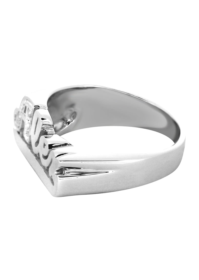 14K Diamond White Gold Name Ring | Appx. 3.6 Grams