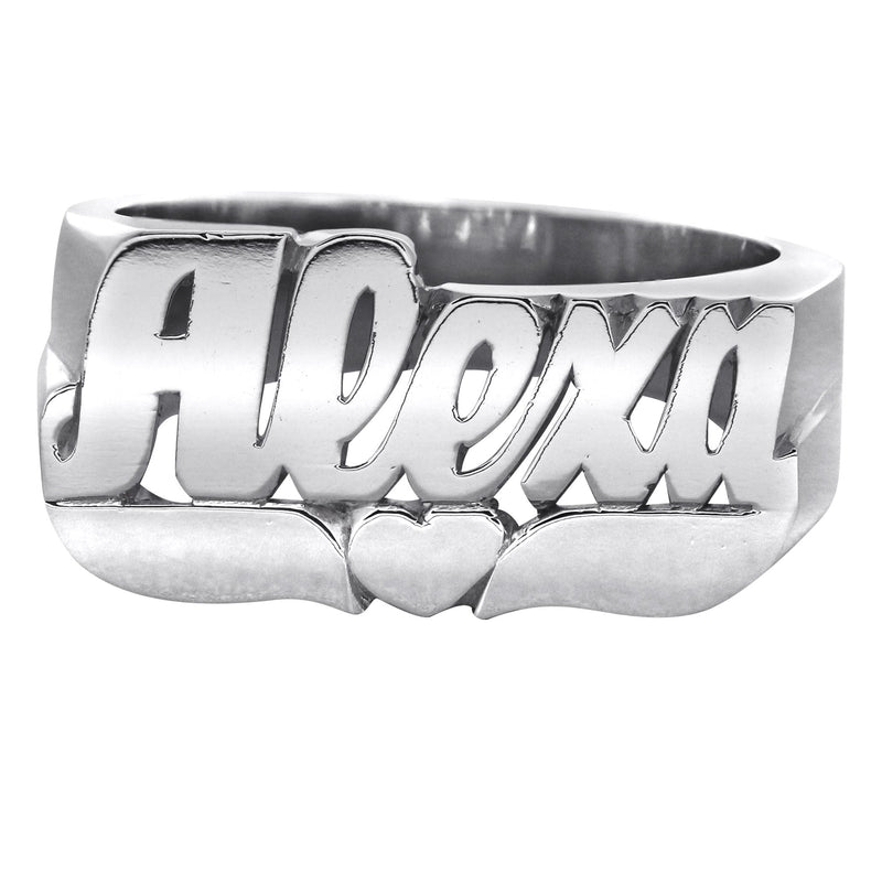 14K White Gold Name Ring | Appx. 9 Grams