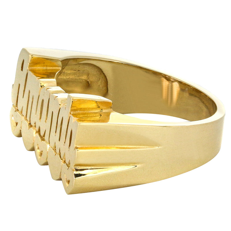 14K Script Hearts Gold Name Ring | Appx. 6 Grams