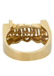 14K Script Hearts Gold Name Ring | Appx. 6 Grams