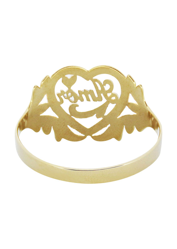 14K Gold Heart Name Ring | Appx. 1.2 Grams