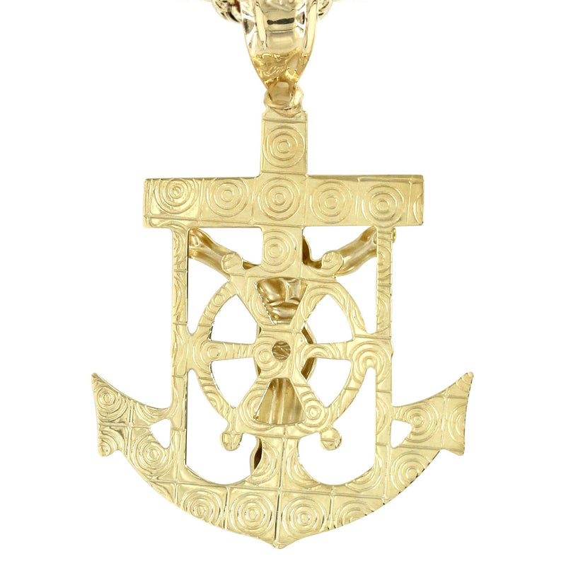10K Yellow Gold Jesus Anchor Necklace | Appx. 12.6 Grams