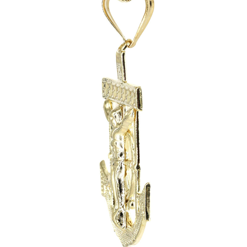 10K Yellow Gold Jesus Anchor Necklace | Appx. 12.6 Grams