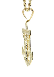 10K Yellow Gold Jesus Anchor Necklace | Appx. 12.6 Grams