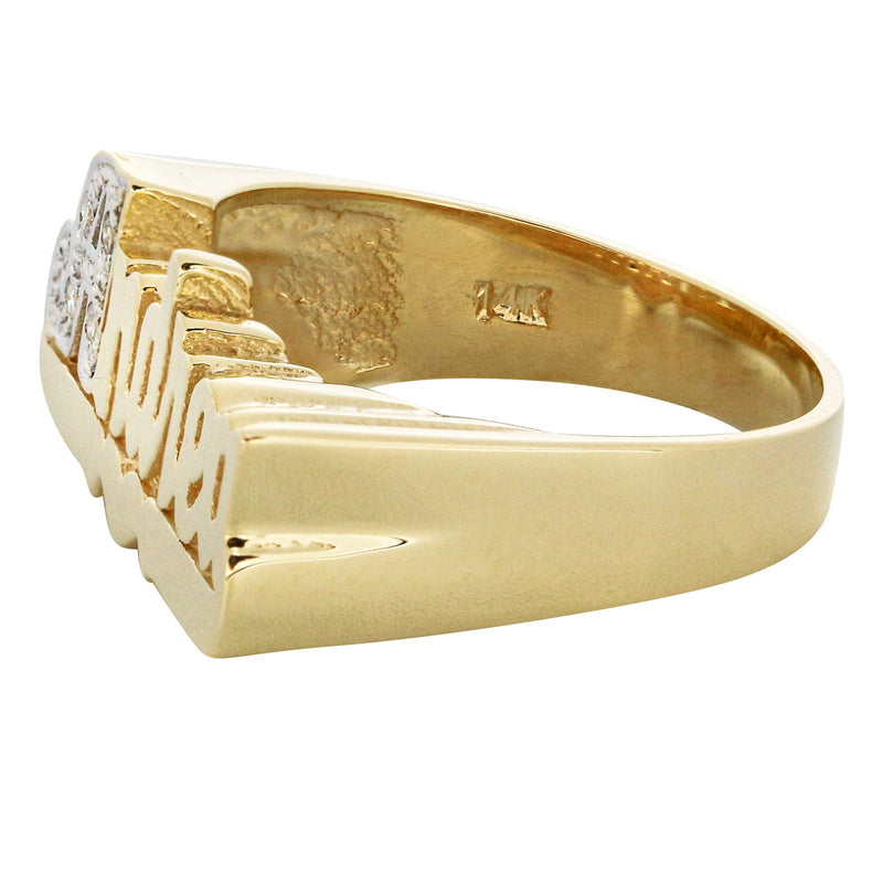 14K Diamond Two Tone Gold Name Ring | Appx. 4.4 Grams