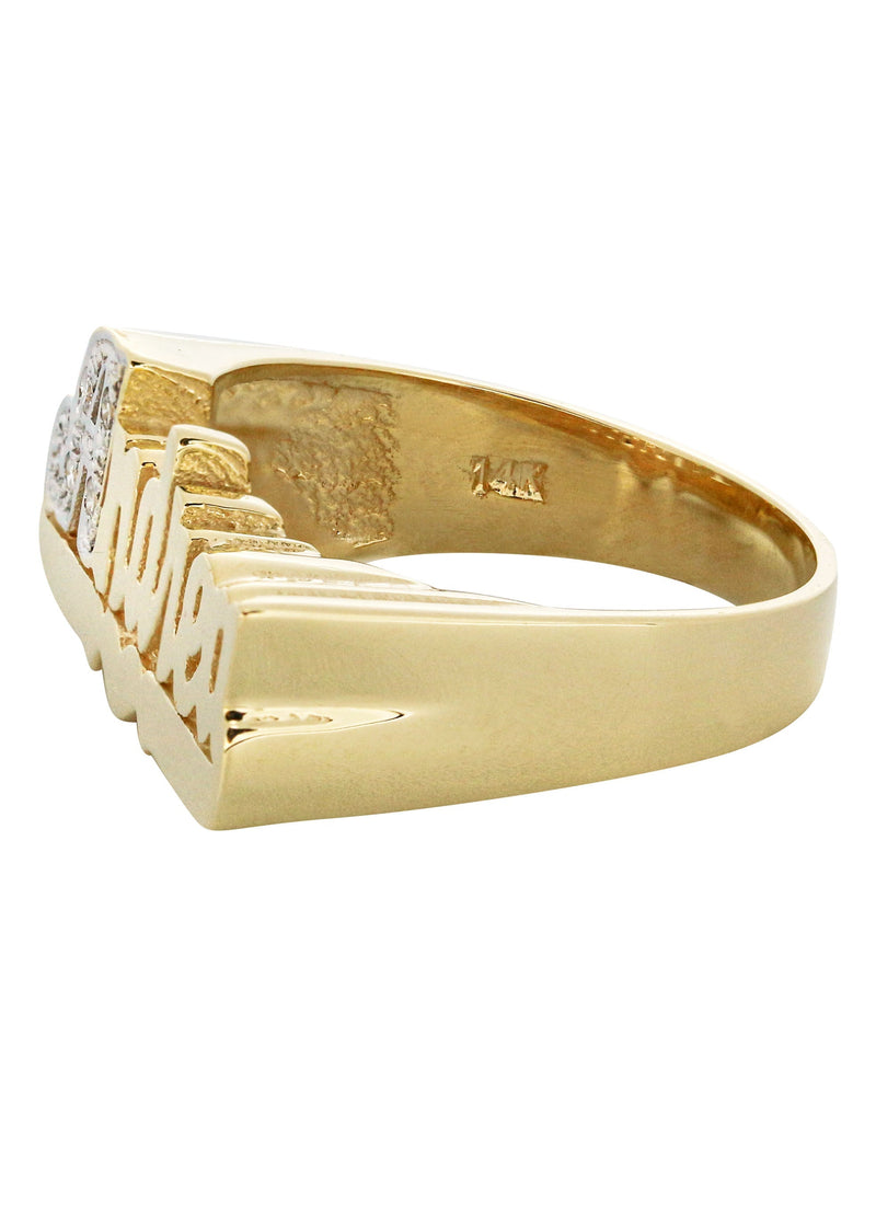 14K Diamond Two Tone Gold Name Ring | Appx. 4.4 Grams