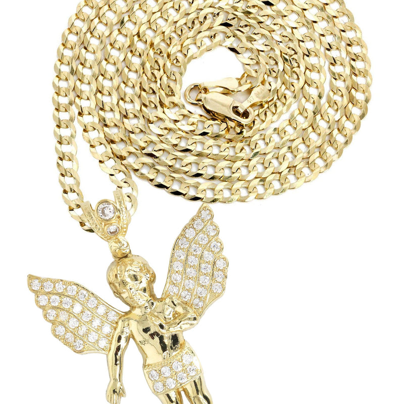 10K Yellow Gold Angel Necklace | Appx. 15.8 Grams
