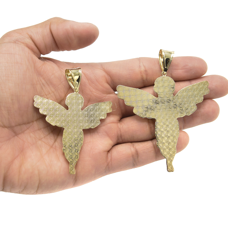 10K Gold Angel Pendant | Customizable Size