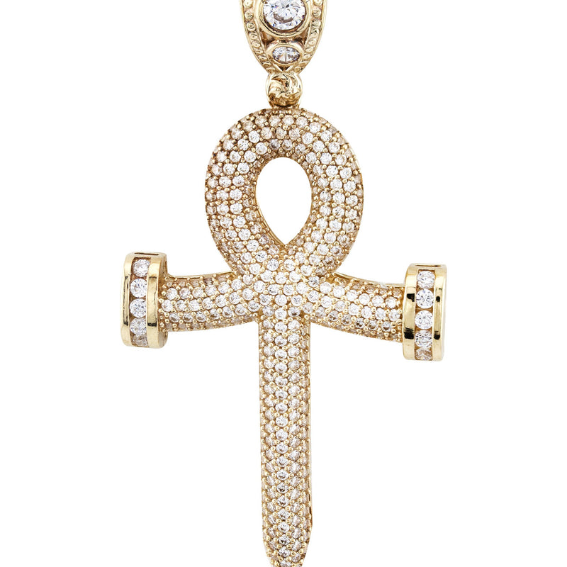 10K Yellow Gold Ankh Necklace | Small 11 Grams - Large 21 Grams