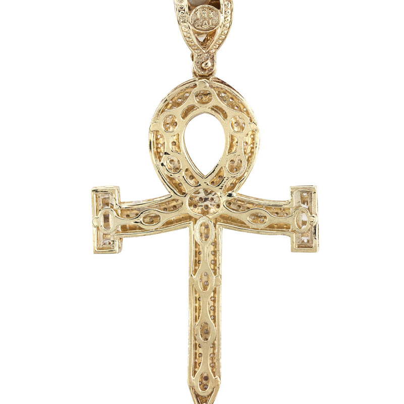 10K Yellow Gold Ankh Necklace | Small 11 Grams - Large 21 Grams