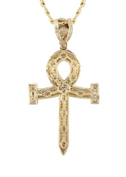 10K Yellow Gold Ankh Necklace | Small 11 Grams - Large 21 Grams