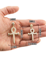 10K Yellow Gold Ankh Necklace | Small 11 Grams - Large 21 Grams