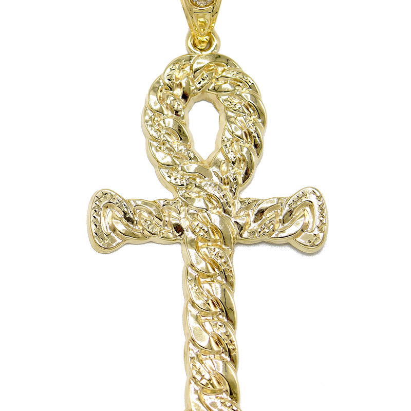 10K Yellow Gold Ankh Pendant | Customizable Size