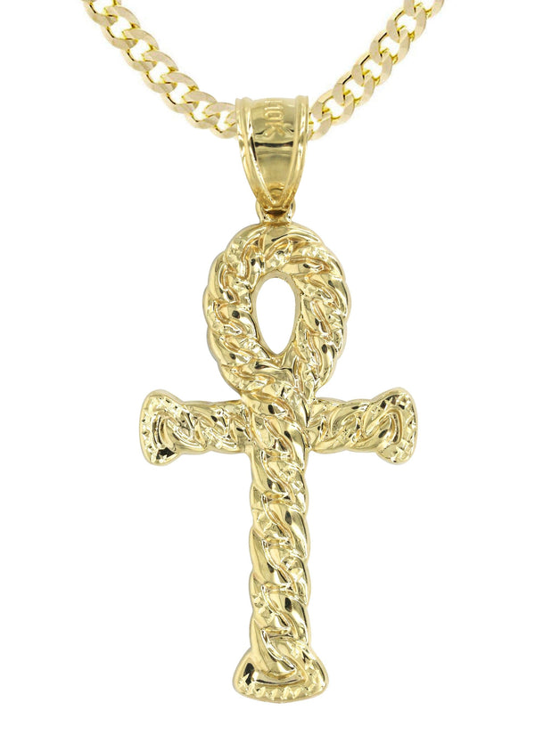 10K Yellow Gold Ankh Necklace | Appx. 13.1 Grams