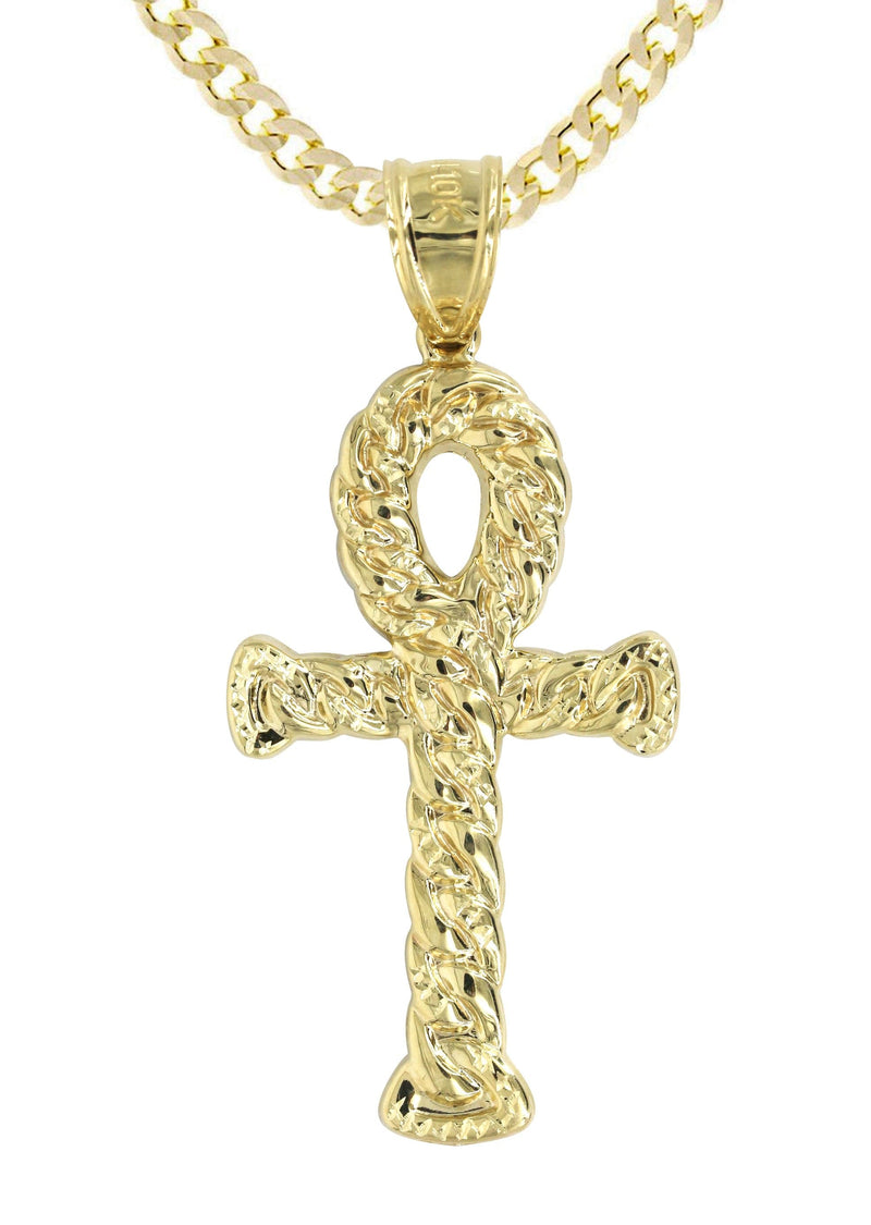10K Yellow Gold Ankh Necklace | Appx. 13.1 Grams