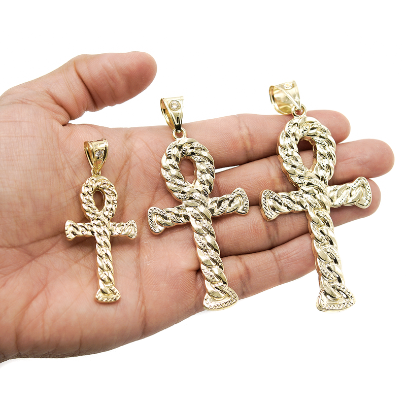 10K Yellow Gold Ankh Pendant | Customizable Size