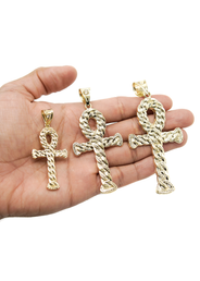 10K Yellow Gold Ankh Pendant | Customizable Size
