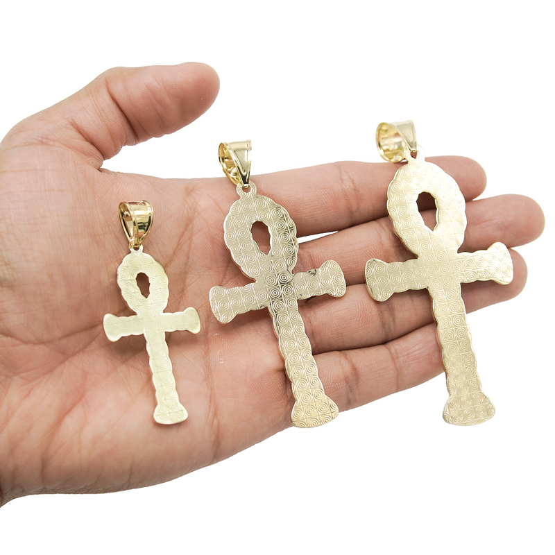 10K Yellow Gold Ankh Pendant | Customizable Size