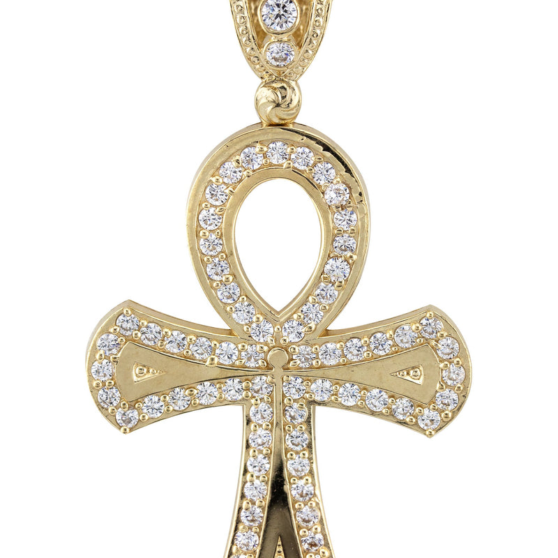 10K Yellow Gold Ankh Necklace | Small 10 Grams - Large 19 Grams