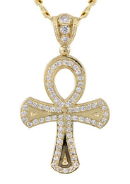 10K Yellow Gold Ankh Necklace | Small 10 Grams - Large 19 Grams