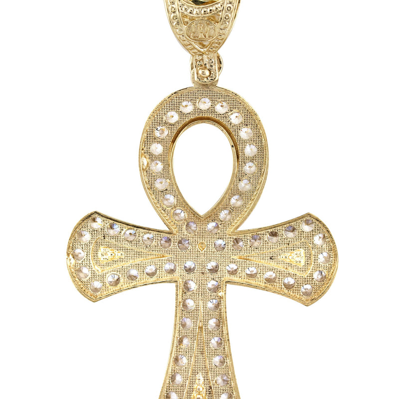 10K Yellow Gold Ankh Necklace | Small 10 Grams - Large 19 Grams