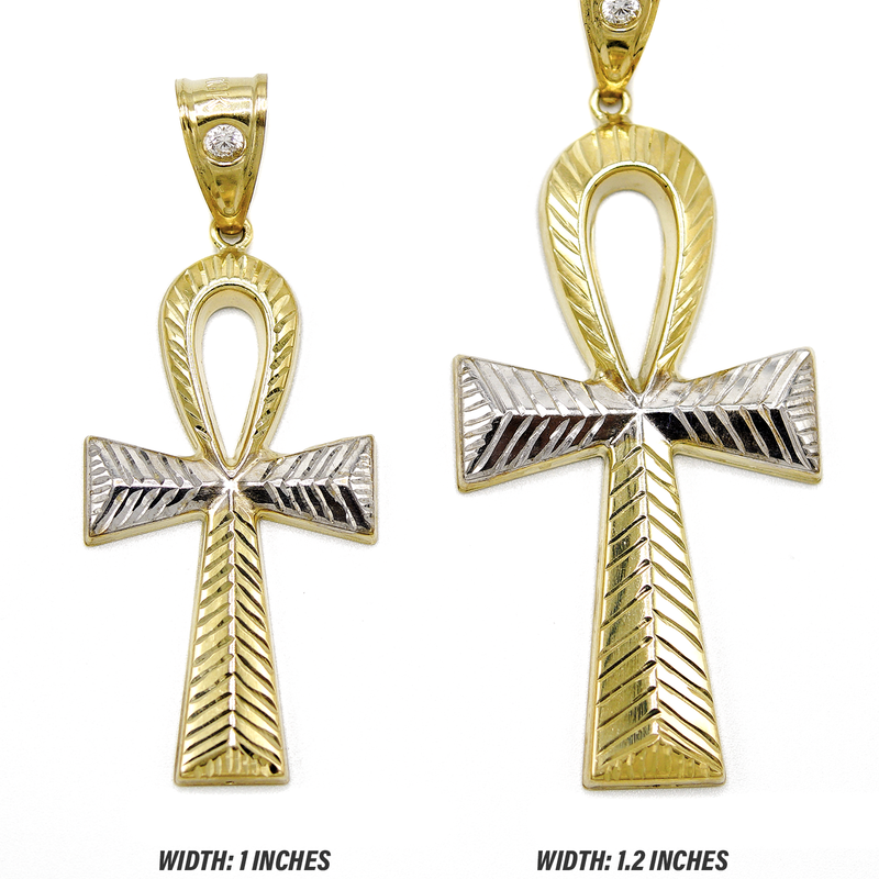 10K Yellow Gold Ankh Pendant | Customizable Size