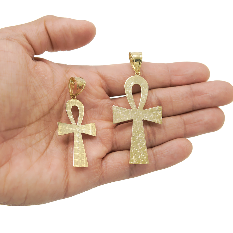 10K Yellow Gold Ankh Pendant | Customizable Size