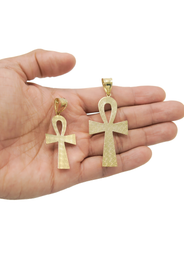 10K Yellow Gold Ankh Pendant | Customizable Size