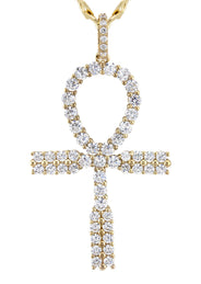 10K Yellow Gold Ankh Necklace | Small 9 Grams - Large 26 Grams