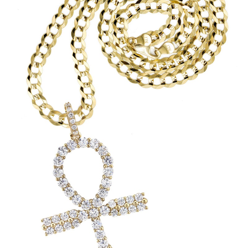 10K Yellow Gold Ankh Necklace | Small 9 Grams - Large 26 Grams