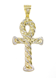 10K Yellow Gold Ankh Pendant | Customizable Size