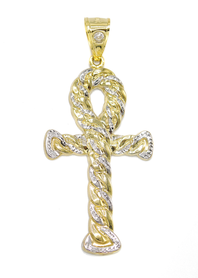 10K Yellow Gold Ankh Pendant | Customizable Size