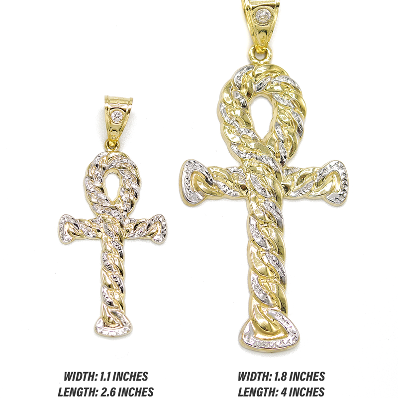10K Yellow Gold Ankh Pendant | Customizable Size