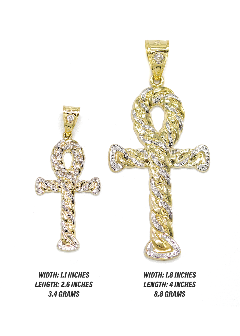 10K Yellow Gold Ankh Pendant | Customizable Size