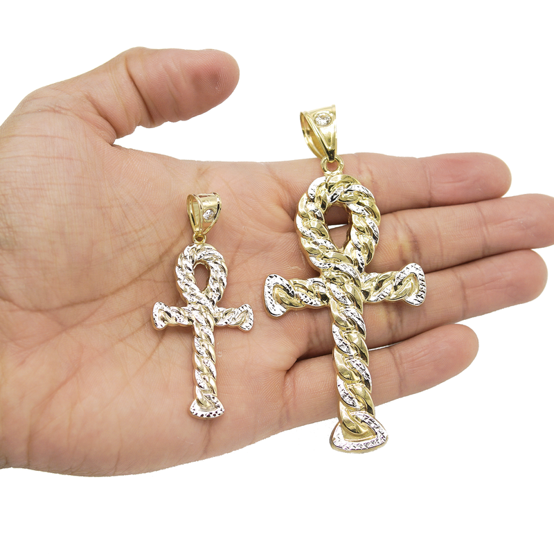 10K Yellow Gold Ankh Pendant | Customizable Size