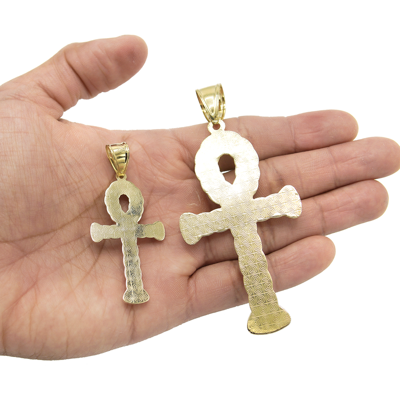 10K Yellow Gold Ankh Pendant | Customizable Size
