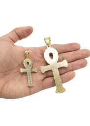 10K Yellow Gold Ankh Pendant | Customizable Size