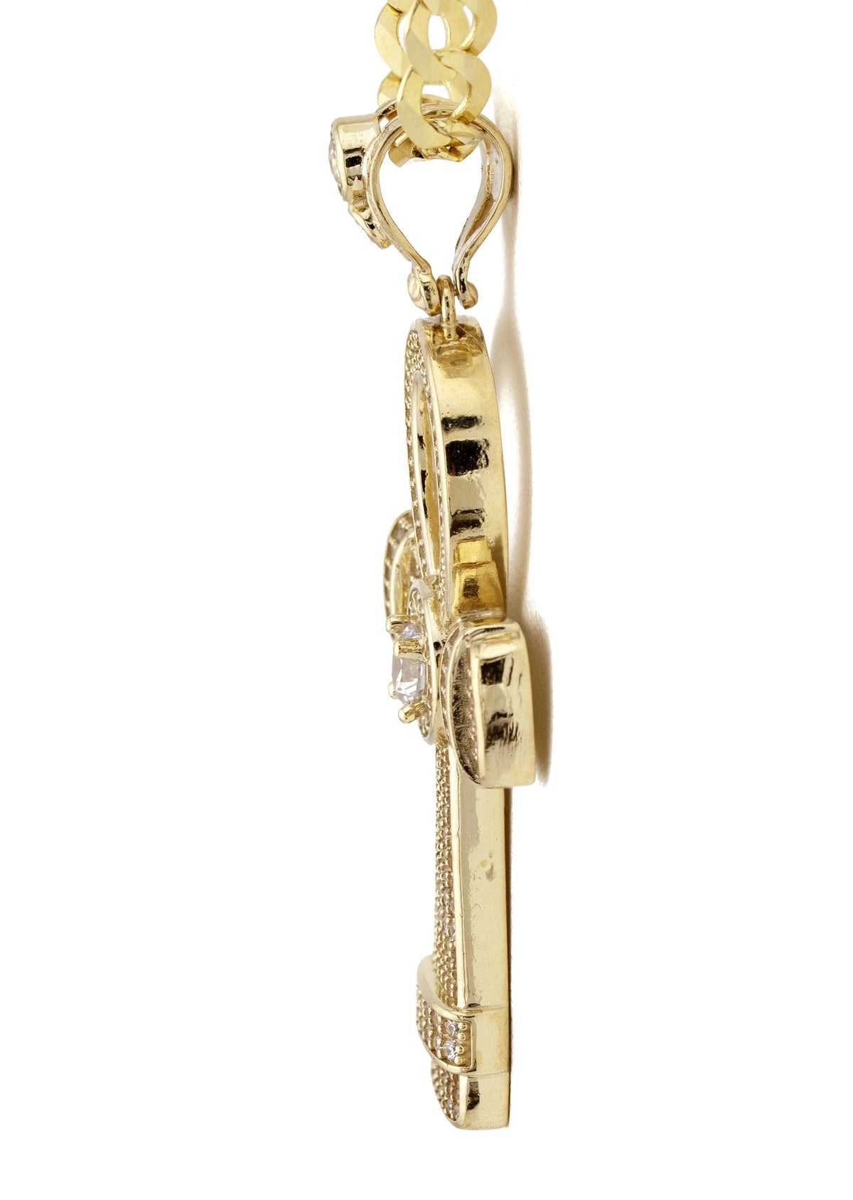 10K Yellow Gold Ankh Necklace | Small 10 Grams - Large 28 Grams