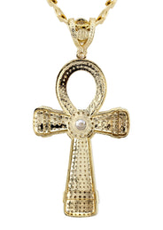 10K Yellow Gold Ankh Necklace | Small 10 Grams - Large 28 Grams