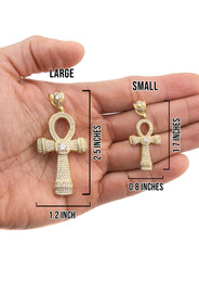 10K Yellow Gold Ankh Necklace | Small 10 Grams - Large 28 Grams