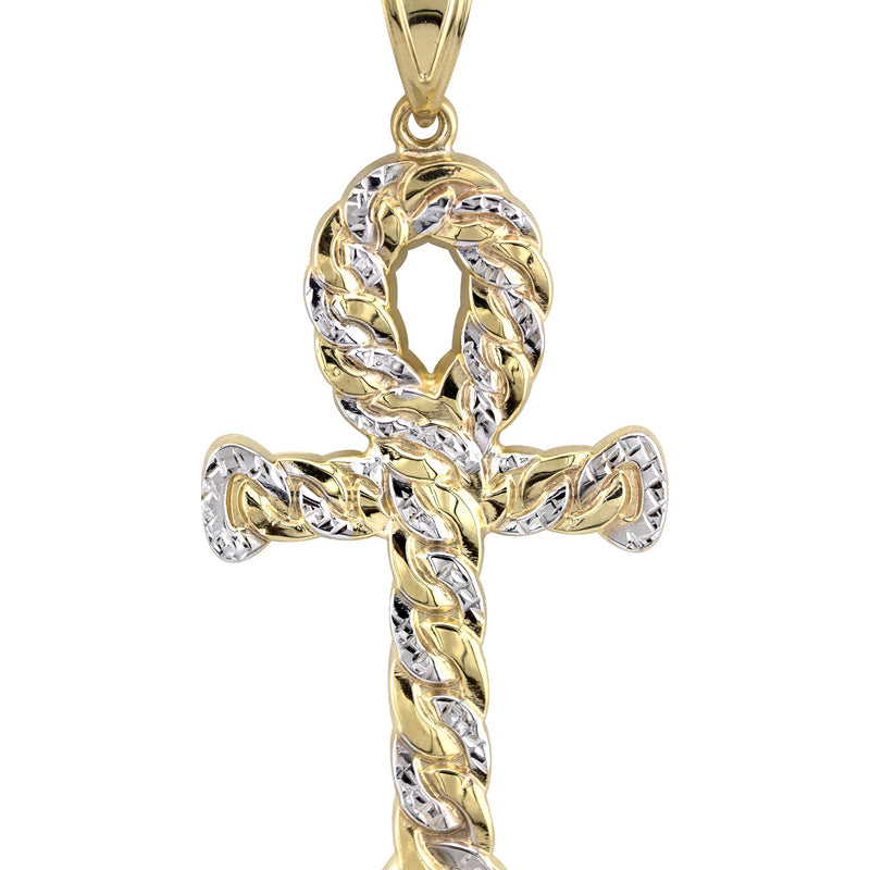 10K Yellow Gold Ankh Necklace | Small 6 Grams - Large 13 Grams