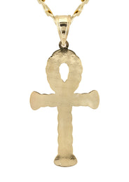 10K Yellow Gold Ankh Necklace | Small 6 Grams - Large 13 Grams