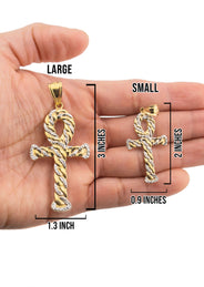 10K Yellow Gold Ankh Necklace | Small 6 Grams - Large 13 Grams