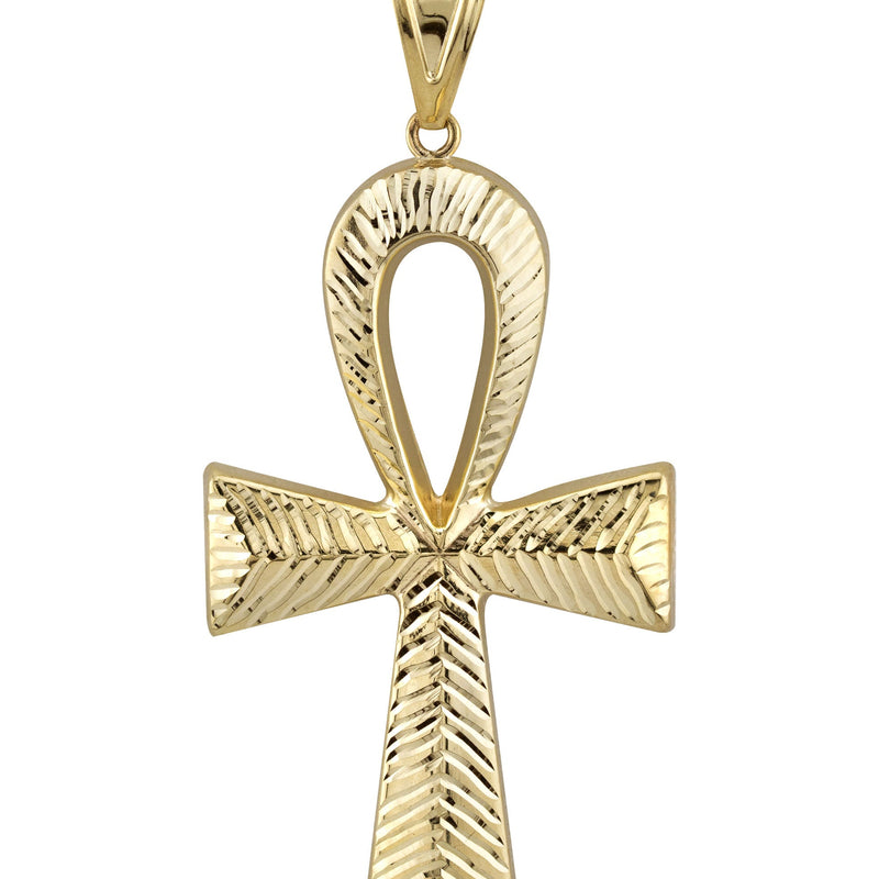 10K Yellow Gold Ankh Necklace | Small 7 Grams - Large 13 Grams