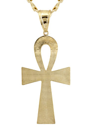 10K Yellow Gold Ankh Necklace | Small 7 Grams - Large 13 Grams